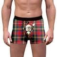 thumbnail image 1 of Mens Christmas Underwear Funny Novelty Holiday Boxers Briefs Sofy Comfy Cartoon Printed Underpants Men's Fashion, B03 Navy, Size M, 1 of 6