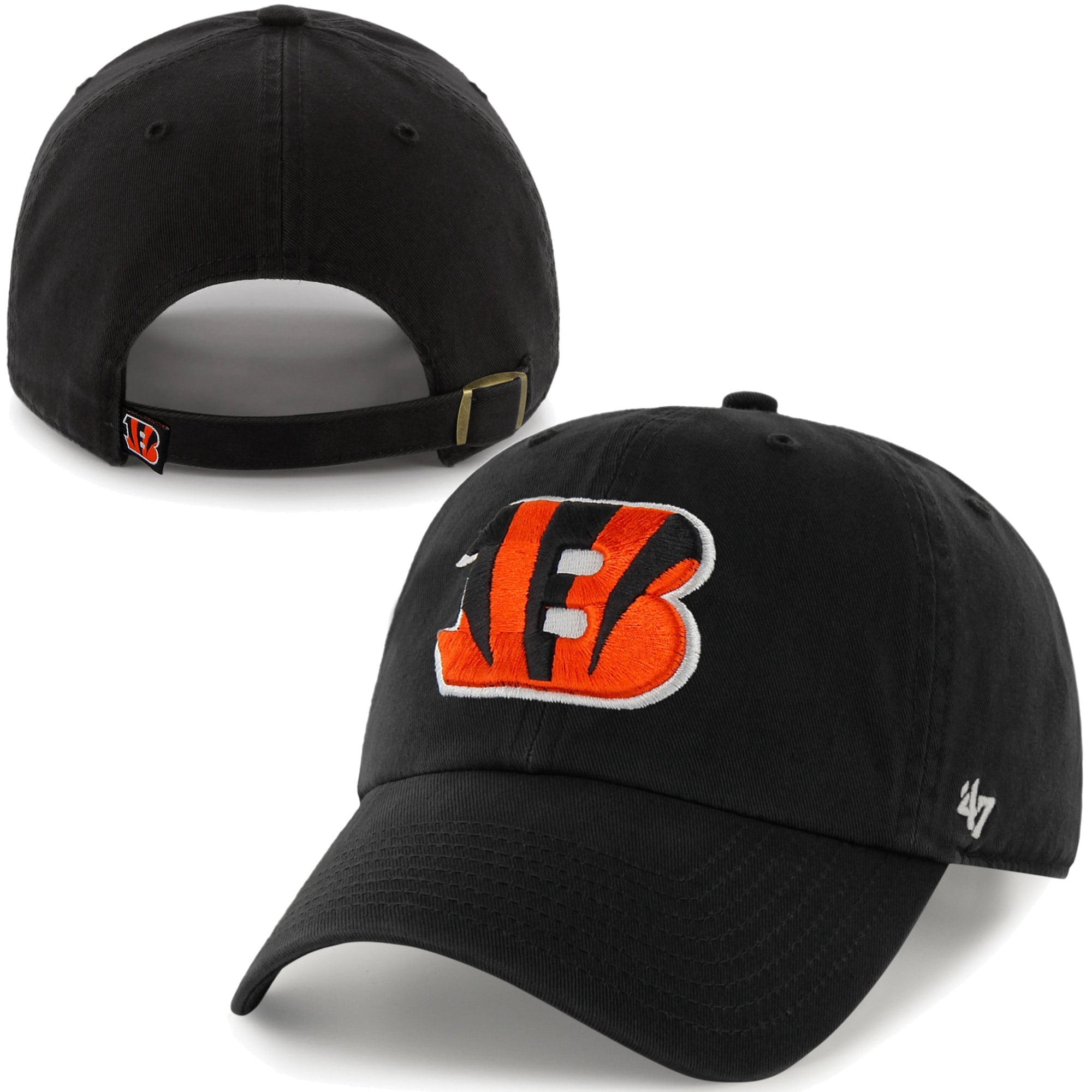 Mens Cincinnati Bengals '47 Brand Black Cleanup Adjustable Hat