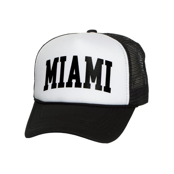 Mens City Trucker Hats - US Cities Collection Snapback Cap, Miami
