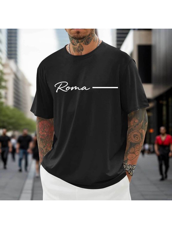 Mens City and Country Name T Shirt Artistic Typography Graphic Short Sleeve Crewneck Tee Travel Souvenir Top Soft Breathable Summer Shirt L
