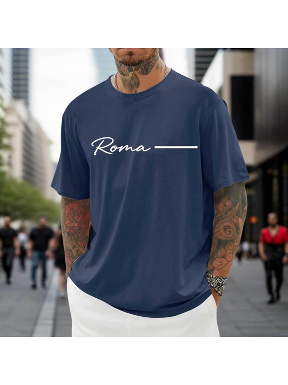 Mens City and Country Name T Shirt Artistic Typography Graphic Short Sleeve Crewneck Tee Travel Souvenir Top Soft Breathable Summer Shirt M