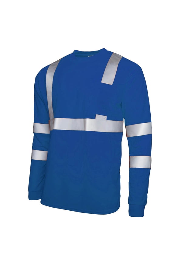 Mens Class 3 Safety Shirt Long Sleeve High Visibility Reflective Breathable Hi Vis Work Tee Construction Warehouse