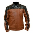 thumbnail image 1 of Mens Classic Black And Brown Designer Racer Leather Jacket SouthBeachLeather X-Small, 1 of 4