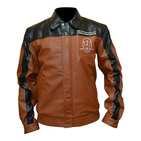 Mens Classic Black And Brown Designer Racer Leather Jacket SouthBeachLeather X-Small