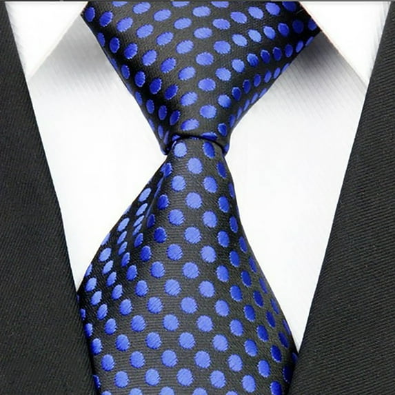 Mens Classic Blue Business and Formal Neck Tie, Wide Width