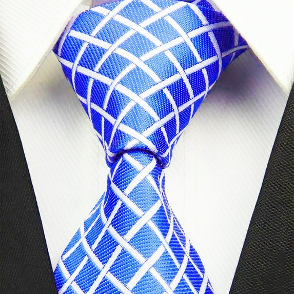 Mens Classic Blue Business and Formal Neck Tie, Wide Width
