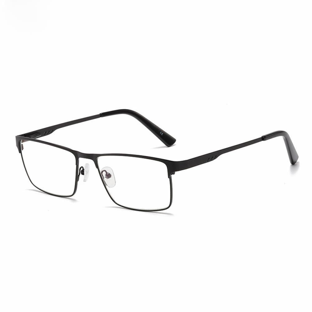 Mens classic blue light blocking rectangle reading glasses 3 5 metal