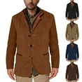 thumbnail image 1 of Mens Classic Button Down Jacket Notch Lapel Stylish Lightweight Blazer Outerwear Versatile Business Casual Jackets, 1 of 6