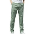 thumbnail image 1 of Mens Classic Fit High Waist Casual Pants Dress Pants Men Total Freedom Stretch Relaxed Fit Flat Front Pant Outdoor, Army Green (X-Large), 1 of 4
