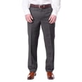 thumbnail image 1 of Mens Classic Fit Solid Charcoal Flat Front Wool Dress Pants, 1 of 2