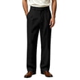 thumbnail image 1 of Mens Classic Fit Straight Leg Dress Pants Casual Business Office Daily Wear Trousers(Black,L), 1 of 8