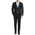 thumbnail image 1 of Mens Classic Fit Two Button 100% Wool Wrinkle Resistant Suit - Solid Black, 1 of 5