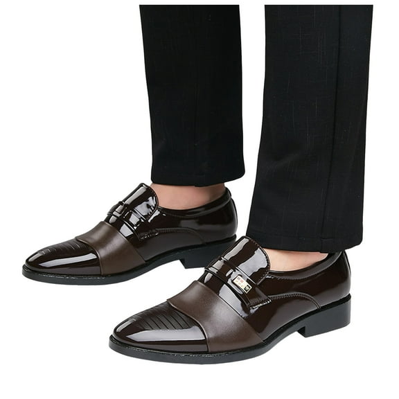 Mens Classic Formal Oxford Lace-up Patchwork Leather Shoe for Men Business Wedding Suit Tuxedo Dress Shoes