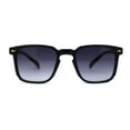 thumbnail image 1 of Mens Classic Hipster Keyhole Rectangle Horn Rim Plastic Sunglasses Matte Black, 1 of 4