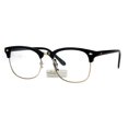 thumbnail image 1 of Mens Classic Horned Half Rim Hipster Nerdy Retro Eye Glasses Black Gold, 1 of 3