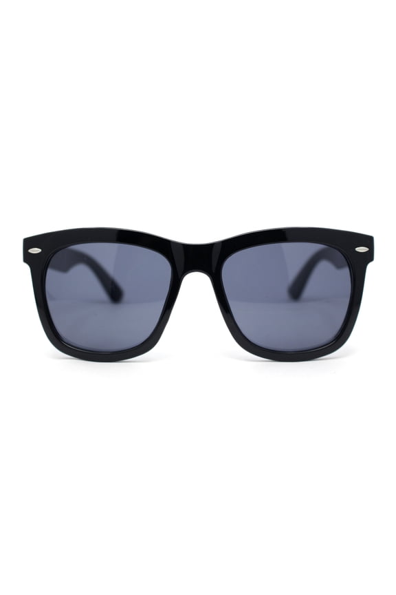Mens Classic Iconic Hipster Retro Oversized Horn Rim Sunglasses Shiny Black