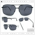 thumbnail image 1 of Mens Classic Iconic Rectangle Metal Rim Officer Agent Spring Hinge Sunglasses All Black, 1 of 8