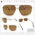 thumbnail image 1 of Mens Classic Iconic Rectangle Metal Rim Officer Agent Spring Hinge Sunglasses Gold - Gold Mirror, 1 of 8