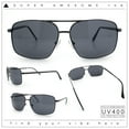 thumbnail image 1 of Mens Classic Iconic Rectangle Metal Rim Officer Agent Spring Hinge Sunglasses Gunmetal - Black, 1 of 8