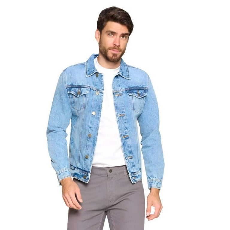 Mens jean jacket light blue online