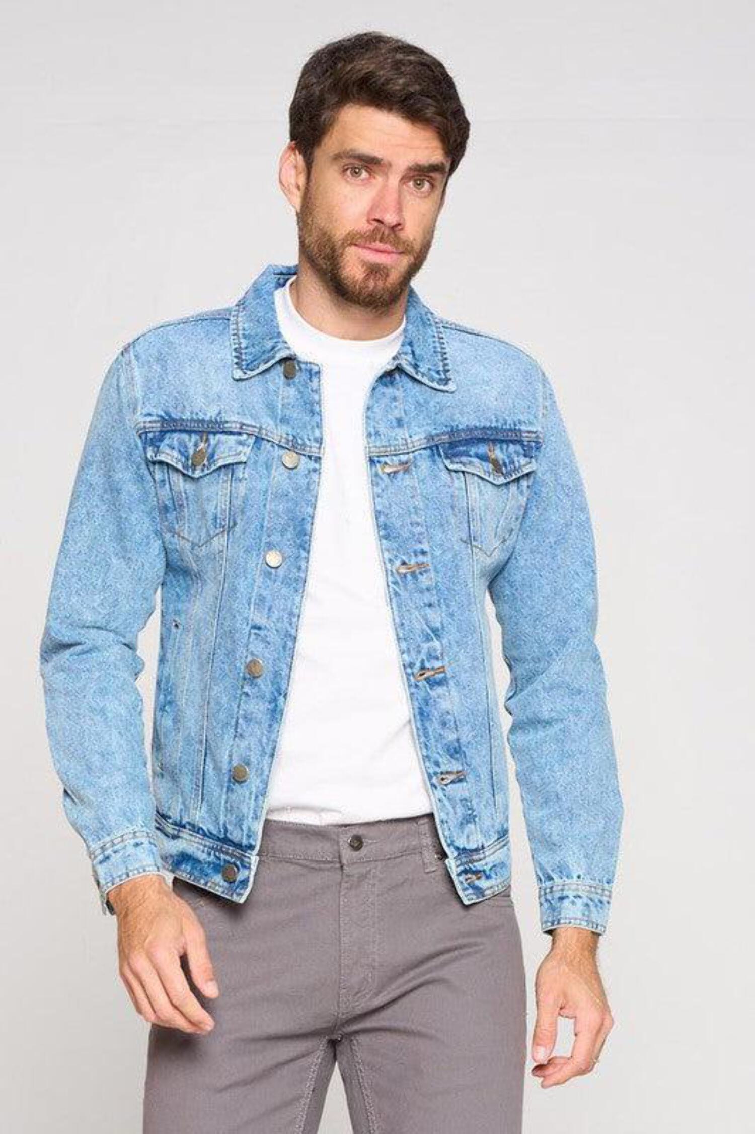 Mens Classic Light Blue Jean Jacket - Walmart.com