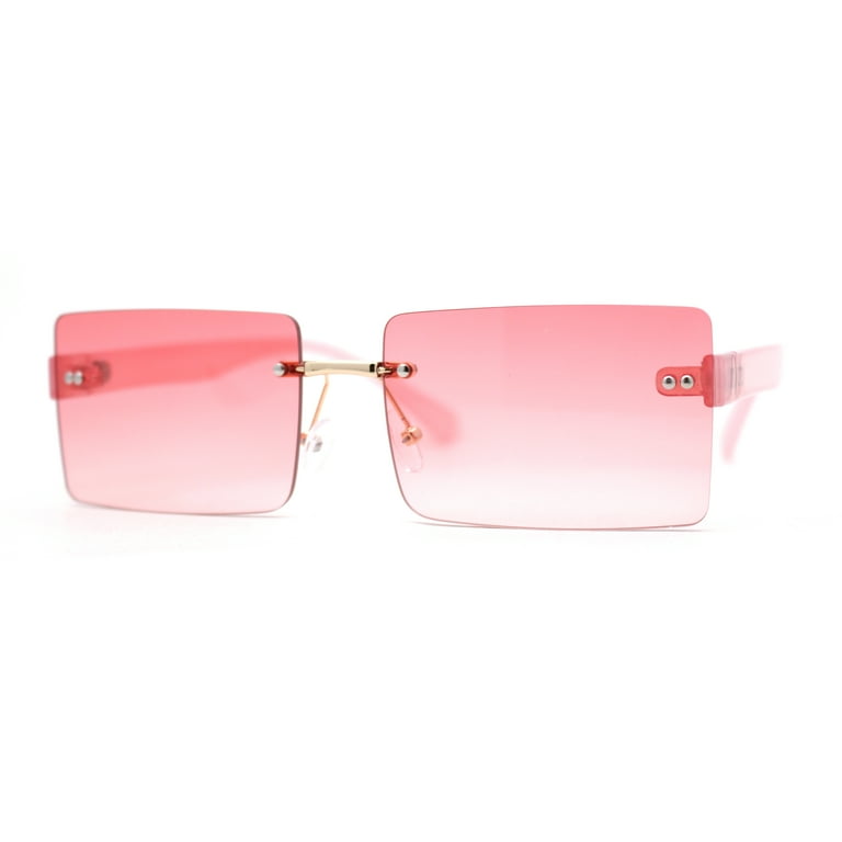 Pink rimless cheap glasses