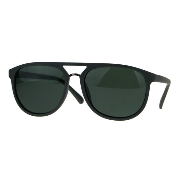 Mens Classic Mod Thin Plastic Racer Pilots Sunglasses Grey Green