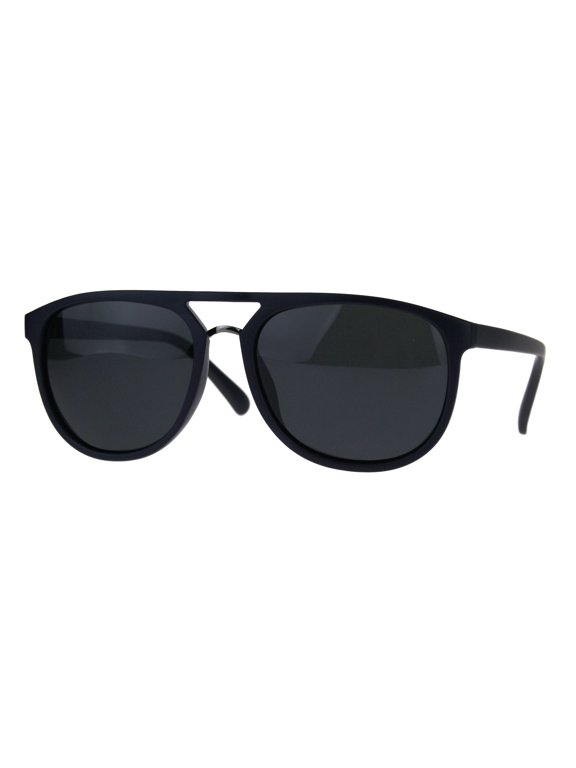 Mens Classic Mod Thin Plastic Racer Pilots Sunglasses Navy Black