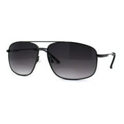 Mens Classic Narrow Rectangle Airforce Officer Style Bifocal Lens Sunglasses Gunmetal Smoke +2.75