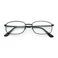 thumbnail image 1 of Mens Classic Narrow Rectangle Clear Lens Fashion Eyeglasses Black, 1 of 8