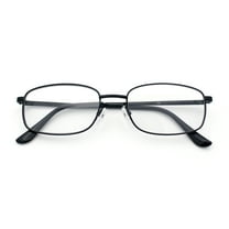 Mens Classic Narrow Rectangle Clear Lens Fashion Eyeglasses Black