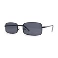 thumbnail image 1 of Mens Classic Narrow Rectangle Metal Rim Dad Sunglasses All Black, 1 of 4