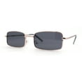 thumbnail image 1 of Mens Classic Narrow Rectangle Metal Rim Dad Sunglasses Gold - Black, 1 of 4