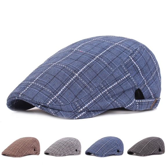 Mens Classic Newsboy Flat Cap in Breathable Cotton Adjustable Size for Daily Wear
