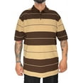 thumbnail image 1 of Mens Classic Old School Striped Midweight Pique Polo Shirt Street Casual Tshirt, 1 of 5