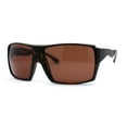 thumbnail image 1 of Mens Classic Oversize Rectangle Skater Sport Sunglasses Matte Tortoise Brown, 1 of 4