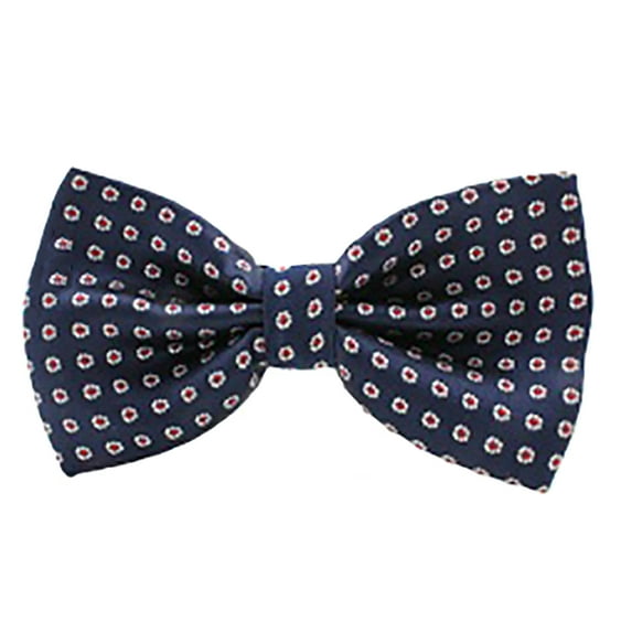 Mens Classic Polka Dot Blue Pre-Tied Bow Tie, 4.5"