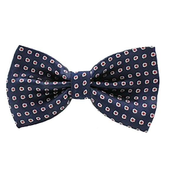 Mens Classic Polka Dot Blue Pre-Tied Bow Tie, 4.5"