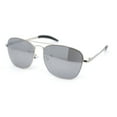thumbnail image 1 of Mens Classic Rectangle Officer Air Force Pilot Metal Sunglasses Silver Mirror, 1 of 4