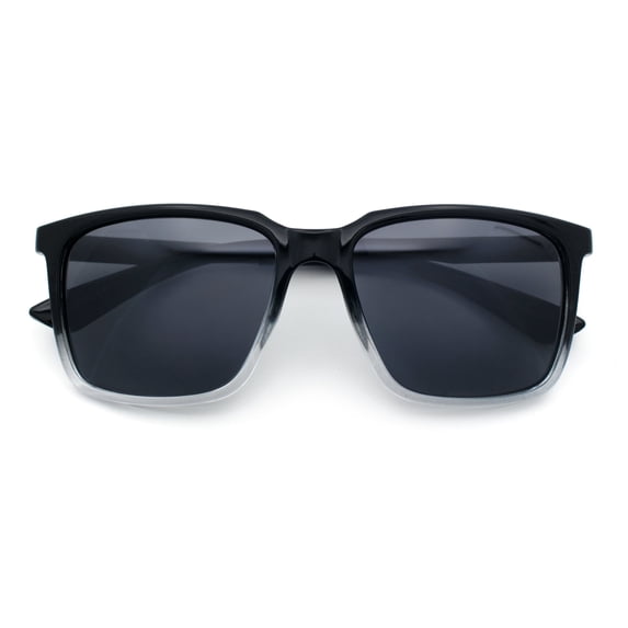 Mens Classic Rectangle Sporty Gentlemanly Plastic Fashion Sunglasses Black Clear - Black