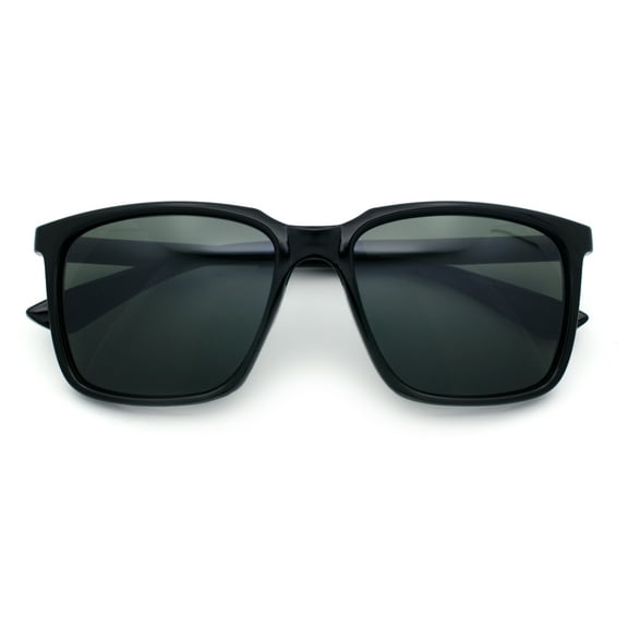 Mens Classic Rectangle Sporty Gentlemanly Plastic Fashion Sunglasses Black - Green