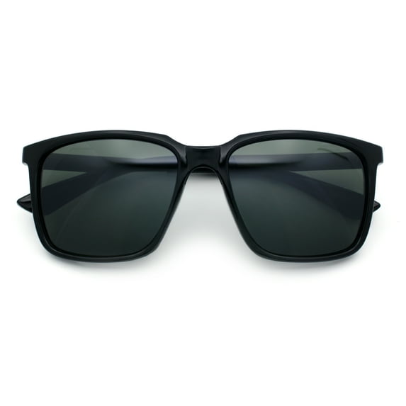 Mens Classic Rectangle Sporty Gentlemanly Plastic Fashion Sunglasses Black - Green