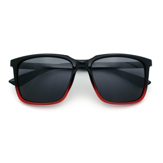 Mens Classic Rectangle Sporty Gentlemanly Plastic Fashion Sunglasses Black Red - Black