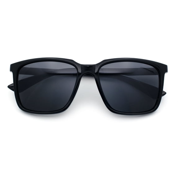 Mens Classic Rectangle Sporty Gentlemanly Plastic Fashion Sunglasses Shiny Black