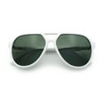 thumbnail image 1 of Mens Classic Retro Vented Side Visor Plastic Racer Sunglasses White - Green, 1 of 8