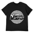 thumbnail image 1 of Mens Classic Seventies Muscle Car Hotrod Distressed Cartoon T-Shirt Black, 1 of 5
