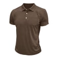 thumbnail image 1 of Mens Classic Short Sleeve Polo Shirts Cotton Blend with Front Pocket,Business Casual Golf Tops for Work Coffee 2XL, 1 of 6
