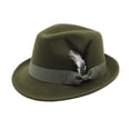 thumbnail image 1 of Mens Classic Soft Fedora Hat Vintage Wide Brim Jazz Cap Ribbon Bowknot Feather Accent Retro Dress Formal Party Casual Stylish Accessories, 1 of 2