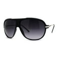 thumbnail image 1 of Mens Classic Sporty Flat Top Mobster Oversize Retro Racer Sunglasses Black Smoke, 1 of 4