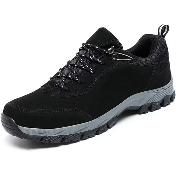 Mens Classic Suede Leather Work Shoes Lace-up Outdoor Hiking Shoes Lightweight Non-slip Trekking Driver Shoes